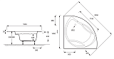 Акриловая ванна Jacob Delafon PRESQUILE E6045RU-00  145x145 угловая фото 3