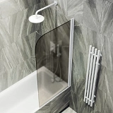 Шторка для ванны MaybahGlass 60x140 MGV-612-1 профиль белый стекло бронза фото 2