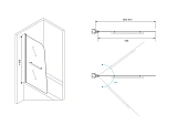 Душевая шторка на ванну ABBER Ewiges Wasser 80x140 AG50080B стекло прозрачное профиль черный фото 2