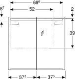Зеркало-шка Geberit Option 75х70 500.205.00.1 с подсветкой фото 6