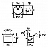 Раковина Roca Dama Senso Compact 55 см 327513000 фото 4