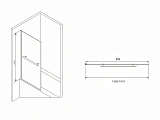 Душевая шторка на ванну ABBER Immer Offen 100x140 AG70100B стекло прозрачное профиль черный фото 2