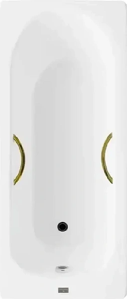 Чугунная ванна Vinsent Veron Soissons VCN1707042H/VH0015GD с дугообразными золотыми ручками фото 1