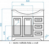 Мебель для ванной Style Line Олеандр-2 90 напольная рельеф пастель фото 7