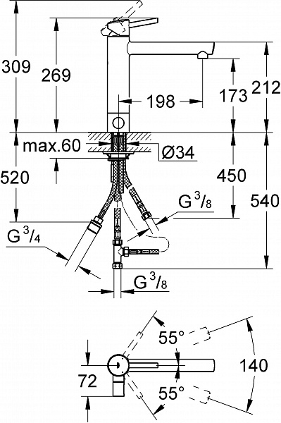 Смеситель Grohe Concetto New 31209001 для кухонной мойки фото 3