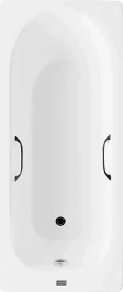 Чугунная ванна Vinsent Veron Soissons VCN1707042H/VH0012BL с квадратными черными матовыми ручками фото 1