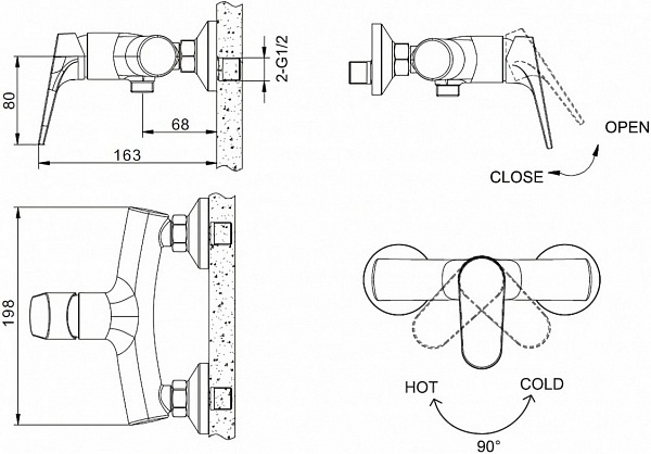 Смеситель Bravat Eler F9191238CP-01-RUS для душа фото 2