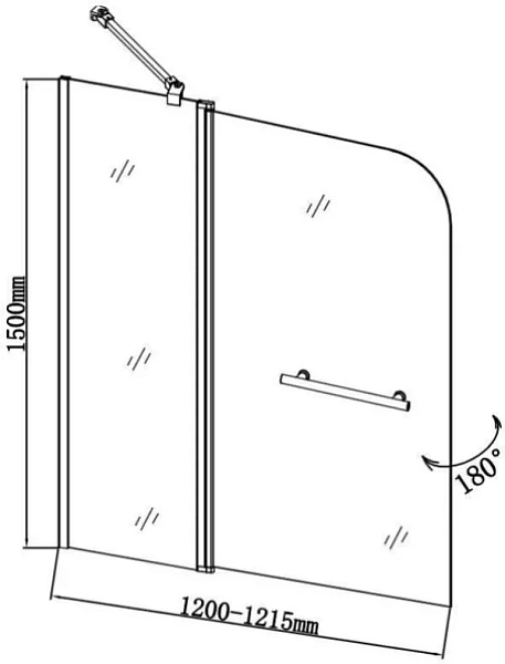 Шторка на ванну Aquanet SG-1200 прозрачное стекло фото 3