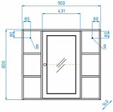 Зеркало-шкаф Style Line Кантри 90x80 ЛС-00000462 фото 5