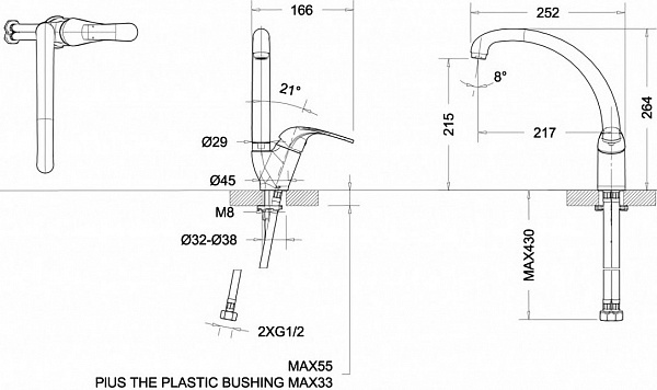 Смеситель Bravat Fit F7135188CP-1-RUS для кухонной мойки фото 2