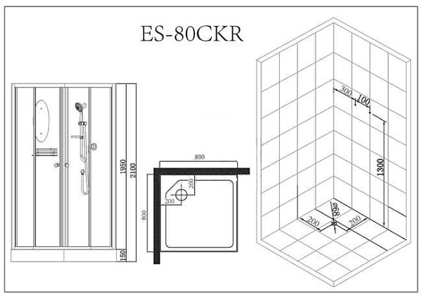 Душевая кабина Esbano Elegancia ESKB80CKR фото 9