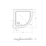 Душевой поддон Cezares 80x80 TRAY-M-R-80-550-35-W из стеклокомпозита фото 2