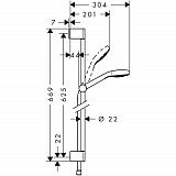 Душевой гарнитур Hansgrohe Croma 110 Select E Vario 65 см 26582400 фото 2