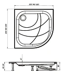 Душевой поддон 1Marka Bella New 100x100 01пбн10 полукруглый фото 4