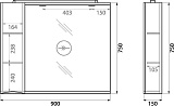 Зеркало-шкаф BelBagno Marino 90x75 MARINO-SPC-900/750-1A-BL-P-L левое с подсветкой фото 14