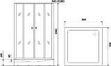 Душевой уголок Niagara Nova 80x195x80 _01801412 профиль черный стекло прозрачное с узором фото 5