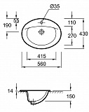 Раковина Jacob Delafon Patio 56 см E4155-X5-00 фото 3