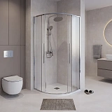 Душевой уголок Niagara Nova 80x195x80 NG-3625-34 профиль хром стекло шиншилла фото 2