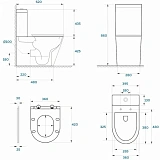 Унитаз-компакт Paomo Alina PO-40205 напольный безободковый с микролифтом фото 13