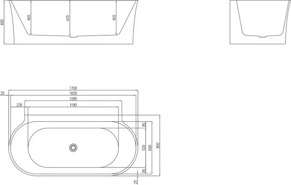 Акриловая ванна BelBagno 170x80 BB409-1700-800-W/NM фото 4