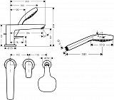 Смеситель Hansgrohe Talis E 71731000 на борт ванны фото 2