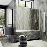 Шторка для ванны MaybahGlass 80x140 MGV-70-1ш профиль белый стекло бронза фото 3