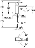 Смеситель Grohe Eurocube 23446000 для раковины фото 4