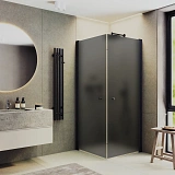 Душевой уголок MaybahGlass 90x90 MGY-1299-6 профиль черный стекло графит фото 1