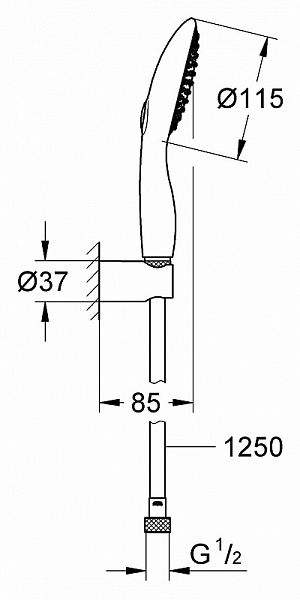 Душевой гарнитур Grohe Power&Soul 115 27839000 фото 2