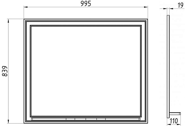 Зеркало ASB-Woodline Монте 100x84 10777 фото 3