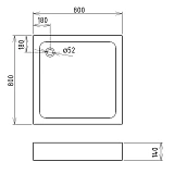 Душевой поддон Gemy 80x80 ST15A квадратный фото 2