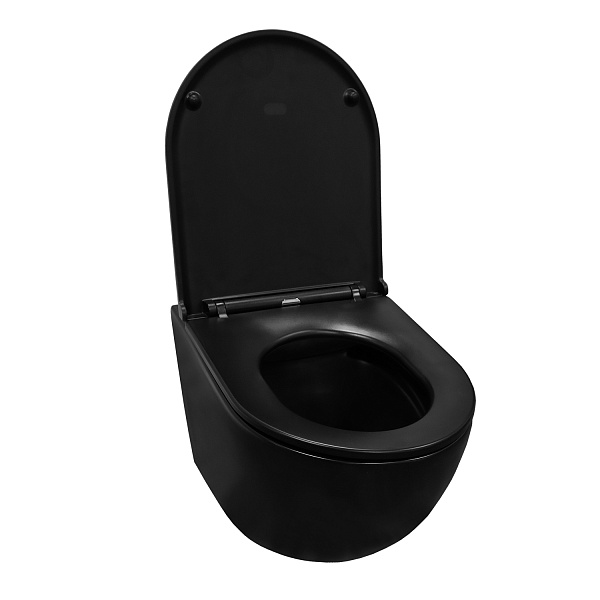 Унитаз Azario Grado AZ-0046N-MB подвесной безободковый с сиденьем микролифт фото 3