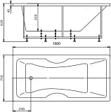 Акриловая ванна Aquatek Феникс 160x75 FEN160-0000022 с каркасом и сливом-переливом фото 5