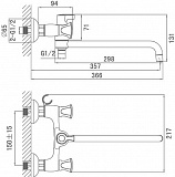 Смеситель D&K Hessen Grimm DA1383301 для ванны с душем фото 3