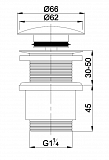 Донный клапан для раковины Cezares CZR-SC-01 хром фото 2