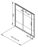 Шторка на ванну Aquanet Practic AE10-B-175H150U-CP 175x150 профиль хром прозрачное стекло шелкография фото 2