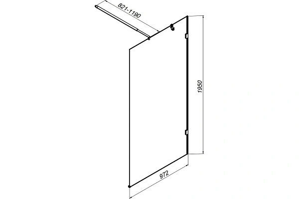 Душевая перегородка AM.PM X-Joy 100x195 W94WI-100-F1-BTE стекло прозрачное профиль черный фото 8