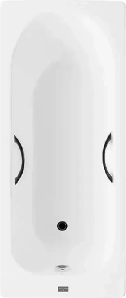 Чугунная ванна Vinsent Veron Soissons VCN1707042H/VH0015BL с дугообразными черными матовыми ручками фото 1