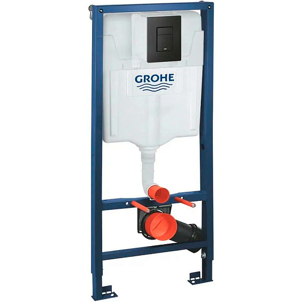 Система инсталляции Grohe Rapid Sl 38811KF0 для унитазов с черной матовой кнопкой смыва фото 2