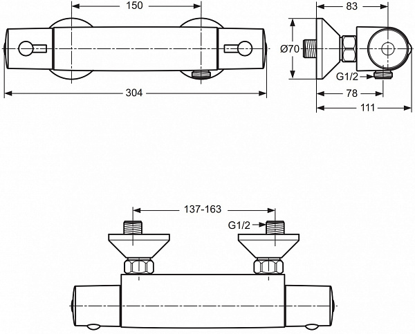 Термостат Ideal Standard Ceratherm 50 A6367AA для душа фото 2