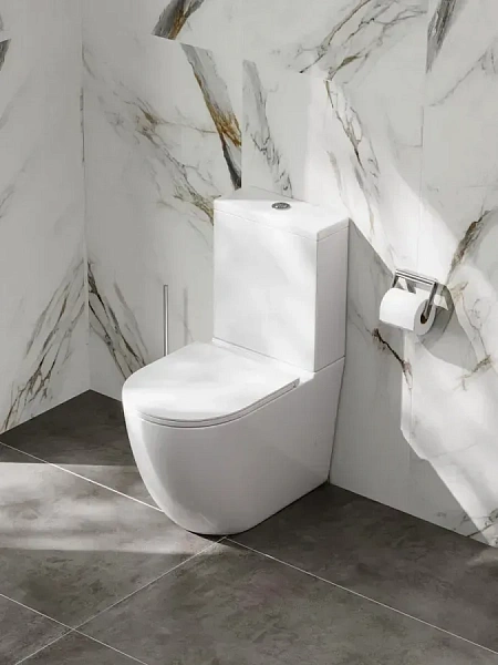Унитаз-компакт Paomo Milana Vortex PO-40115 напольный безободковый с микролифтом фото 4