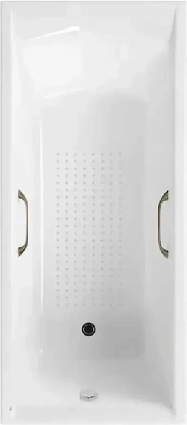 Чугунная ванна Vinsent Veron Devon VDV1757545H/VH0012BR-AS с квадратными бронзовыми ручками и антискользящим покрытием фото 1