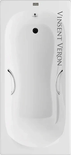 Чугунная ванна Vinsent Veron Haiti VHT1708042H/VH008CH с хромированнами ручками фото 3