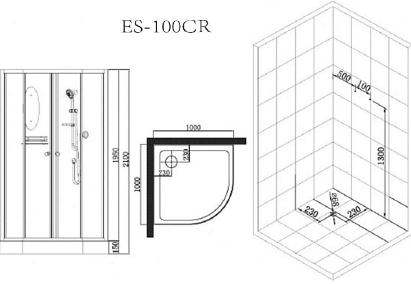 Душевая кабина Esbano Elegancia ESKB100CR фото 10