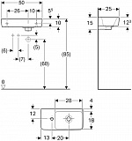 Раковина Geberit Renova Compact 50 см 276350000 левая фото 4