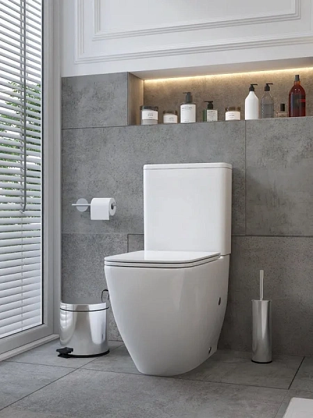 Унитаз-компакт Watersense Mandy Vortex W01855 напольный безободковый с микролифтом фото 11