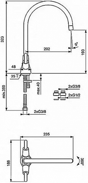 Смеситель Ideal Standard Euroflow BA116AA для кухонной мойки фото 2