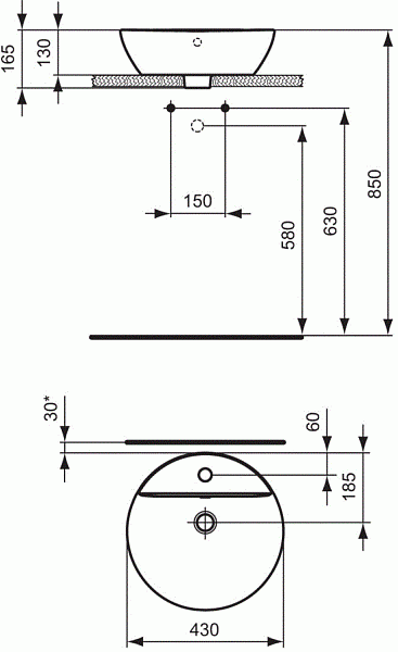 Раковина Ideal Standard Connect Sphere 43 см E8040MA фото 4