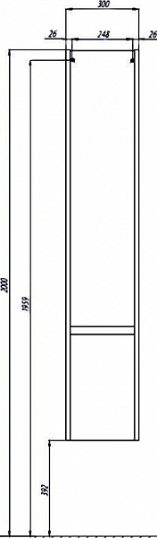 Шкаф-пенал Акватон Стоун 30x160 см белый 1A228403SX01R правый фото 5