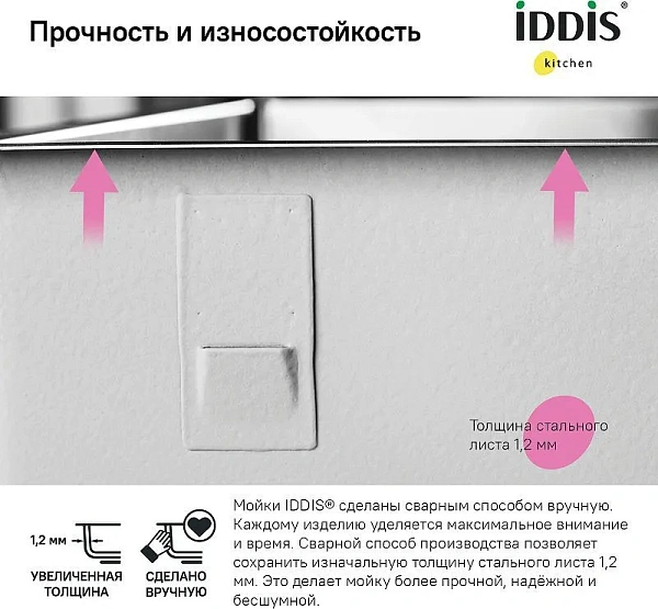 Мойка для кухни Iddis Edifice 75 см EDI75G2i77 фото 8